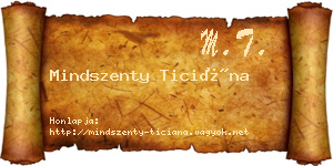 Mindszenty Ticiána névjegykártya